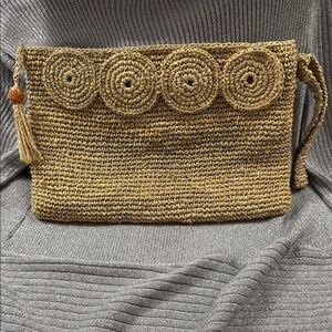 Woven Straw Wristlet/Clutch